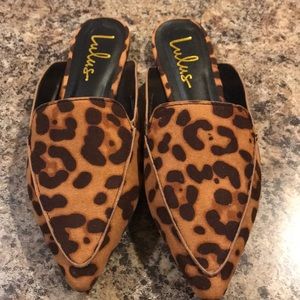 Lulus Brown Joelle Leopard Suede Loafer NWOT